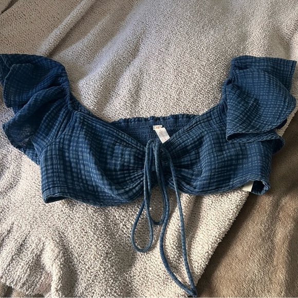 Anthropologie daily practice cotton the jerry cinched Flowy sleeve top - Picture 4 of 8